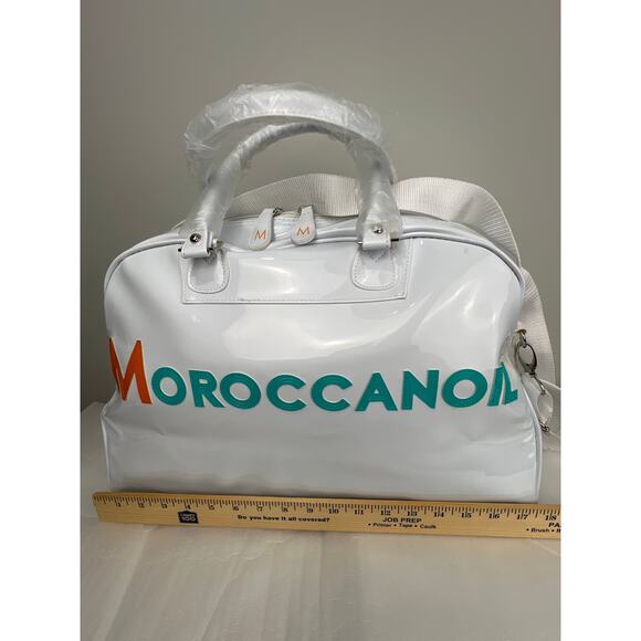 Moroccanoil White Vinyl Carry-On Overnight Travel Duffle Bag – 18x7x12 - Picture 10 of 15